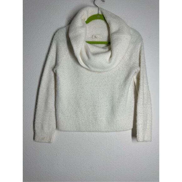H&M Sweater Women Size S Fuzzy Cowl Neck Soft Ivory - Picture 1 of 8